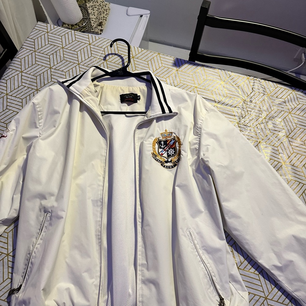 Paul & Shark White Jacket with Embroidered Crest